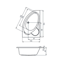 Фото Акриловая ванна 153x100 Cersanit (63442)