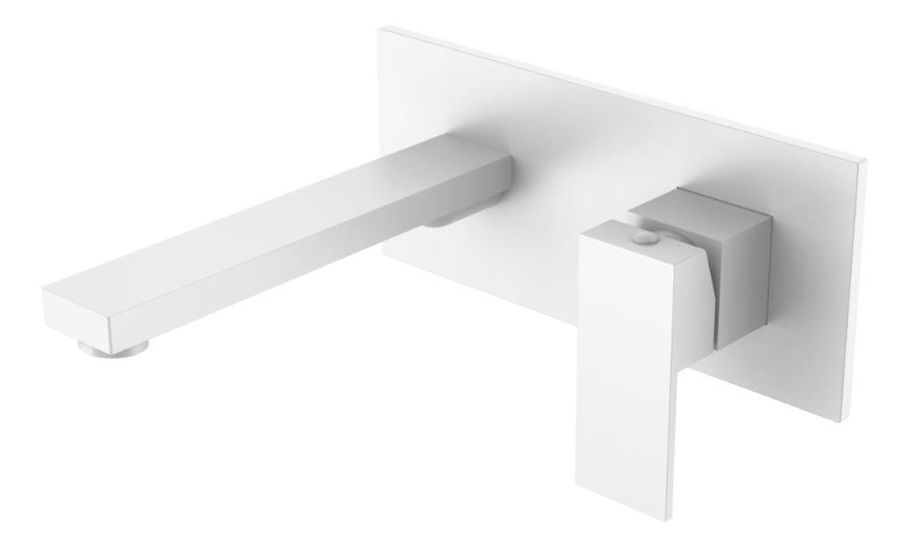 Фото Cмеситель для умывальника Boheme Qubic (475-MW) белый, матовый