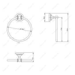Фото MELANA 820 Держатель для полотенца хром+золото MLN-820009