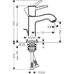 Смеситель Hansgrohe Metropol Classic 31300090 для раковины, хром/золото