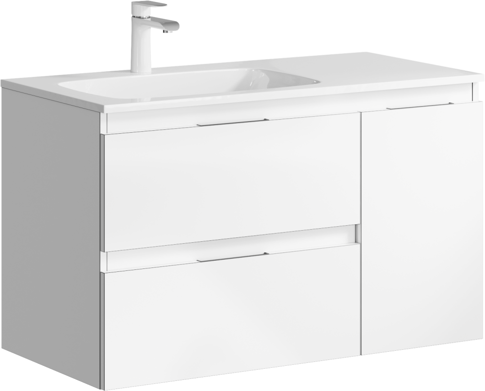 Фото Тумба под раковину Aqwella Accent 90 L ACC0109LW подвесная Белая