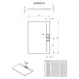 Душевой поддон из искусственного камня Radaway Giaros D 90x140x4 белый MKGD1490-03