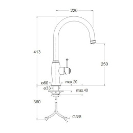 Cristina UNI/X UX27628 Настенный смеситель для раковины
