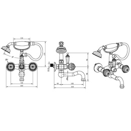 Фото Смеситель для ванны Boheme Imperiale Presente (333) золото