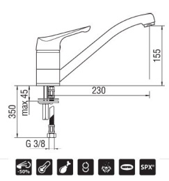Nobili Skipper SK11113/1SA Смеситель для кухни (сатин)