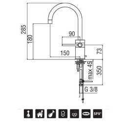 NOBILI Plus PL00138/2CR Смеситель для раковины (хром)