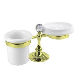 Стакан и мыльница настольные Cezares Olimp STT-01-M цвет хром, ручки металл