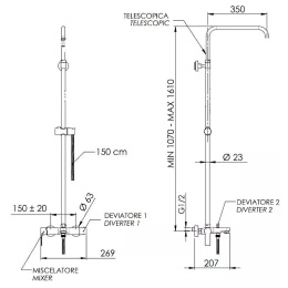Душевая система Remer Energy (EY34ASSDDO) золото глянцевое