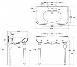 Керамические ножки для раковины Olympia Impero CC11T71 (2 шт.)