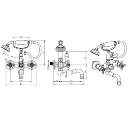 Фото Смеситель для ванны Boheme Flora (273-FL) хром