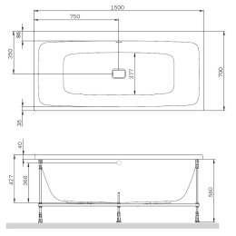 Акриловая ванна 150x70 Am.Pm (W84A-150-070W-A)