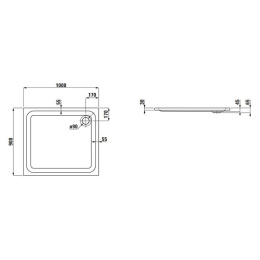 Акриловый поддон для душа Laufen Solutions 100x90