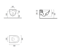 Чаша унитаза GSI Pura 881626 Подвесной безободковый черный
