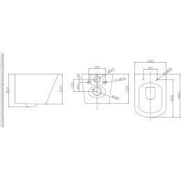 Комплект 3 в 1 Унитаз подвесной с сиденьем BelBagno DUE BB3103CHR/SC + Система инсталляции