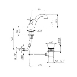 Фото Смеситель Nicolazzi Nuova Brenta 2532DB для раковины