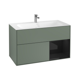Villeroy Boch Finion G040PHGM Тумба под раковину 996х498 мм (glossy black/olive matt)