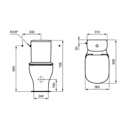 Бачок для унитаза T356801 Ideal Standard Tesi (евробелый)