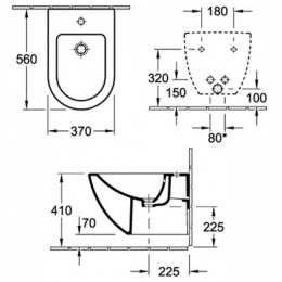 Биде Villeroy&Boch Legato 5462 0001, подвесное