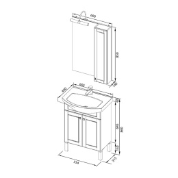 Фото Мебель для ванной Aquanet Честер 60 черный/серебро