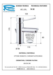 Смеситель Remer для раковины RR N10