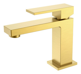 Фото Cмеситель для умывальника Boheme Qubic (471-MG) золото, матовое