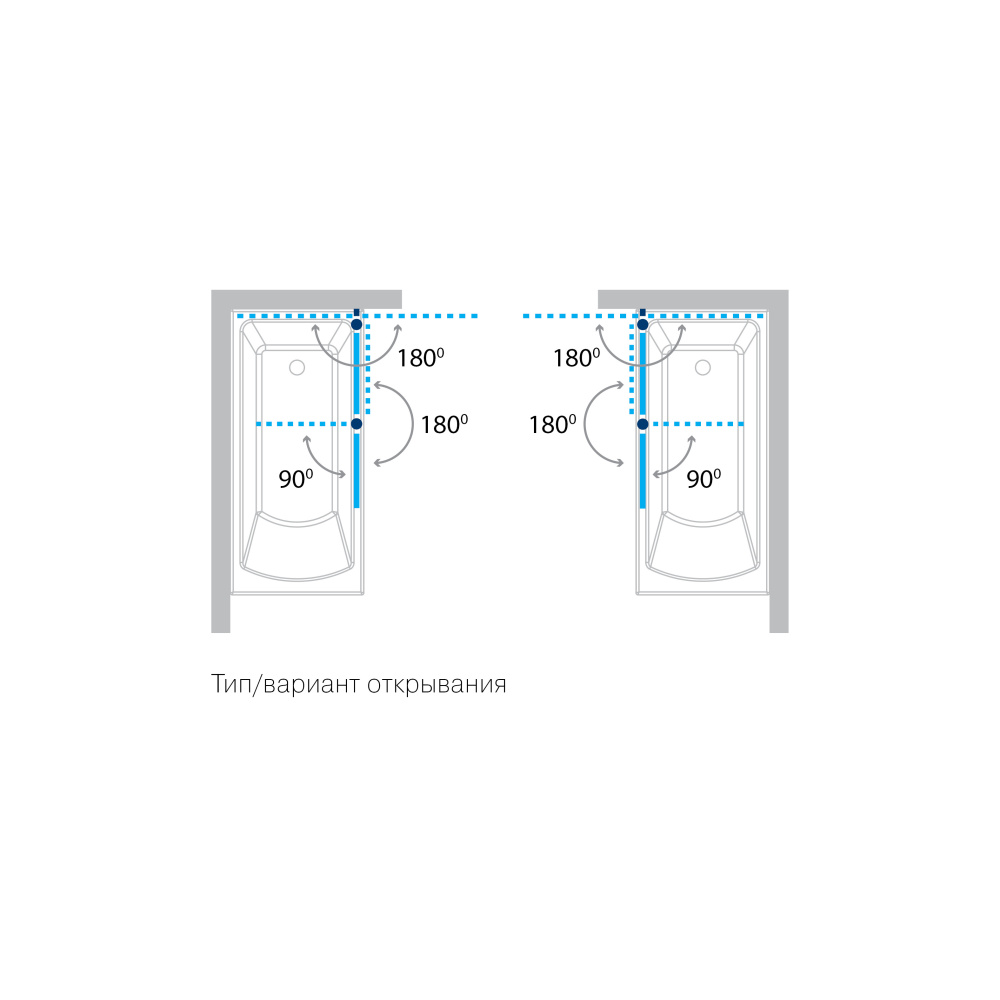 Фото Шторка на ванну Koller Pool Waterfall Line двухлементная 1150х1400 chrome; grape (QP95(left) chrome,