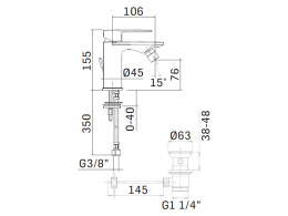 Фото Смеситель для биде Mamoli Sadler 560100006051 1 отв с донным клапаном, Chrome