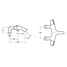 Смеситель Jacob Delafon Symbol E71685-CP для ванны термостатический