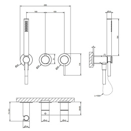 Смеситель для душа Gessi Shower316 (54039#299) Black XL