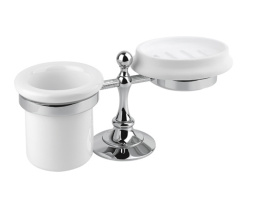 Стакан и мыльница настольные Cezares Olimp STT-01-M цвет хром, ручки металл