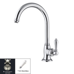 Смеситель Nicolazzi Cucina 3456NS76C матовый никель/белая керамика