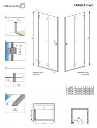 Фото Душевая дверь в нишу Radaway Carena DWB 90 L профиль Хром стекло Коричневое 34502-01-08NL