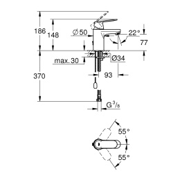 Grohe Eurosmart Cosmopolitan 3282700E Смеситель для раковины, корпус маленький