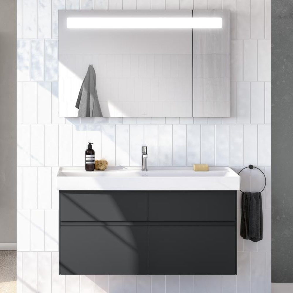 Villeroy Boch Collaro C01200PD Тумба под раковину 1154х444 мм (Black Matt Lacquer)