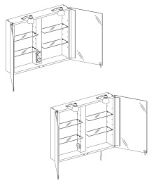 Зеркальный шкаф Keuco Royal 30 05602171301, алюминий