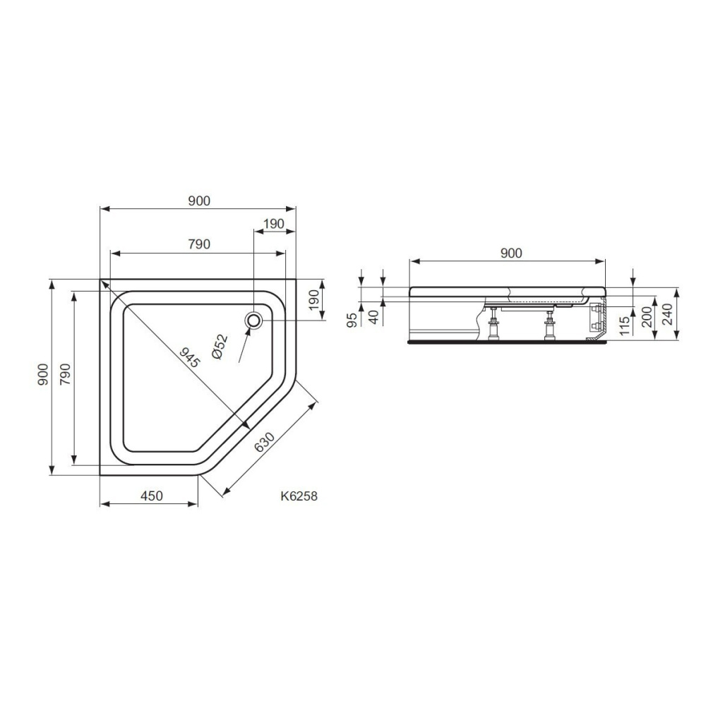 Ideal Standard Hotline hot plus K625801 Душевой поддон