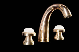 Фото Смеситель для раковины Boheme Satine (297-ST) золото