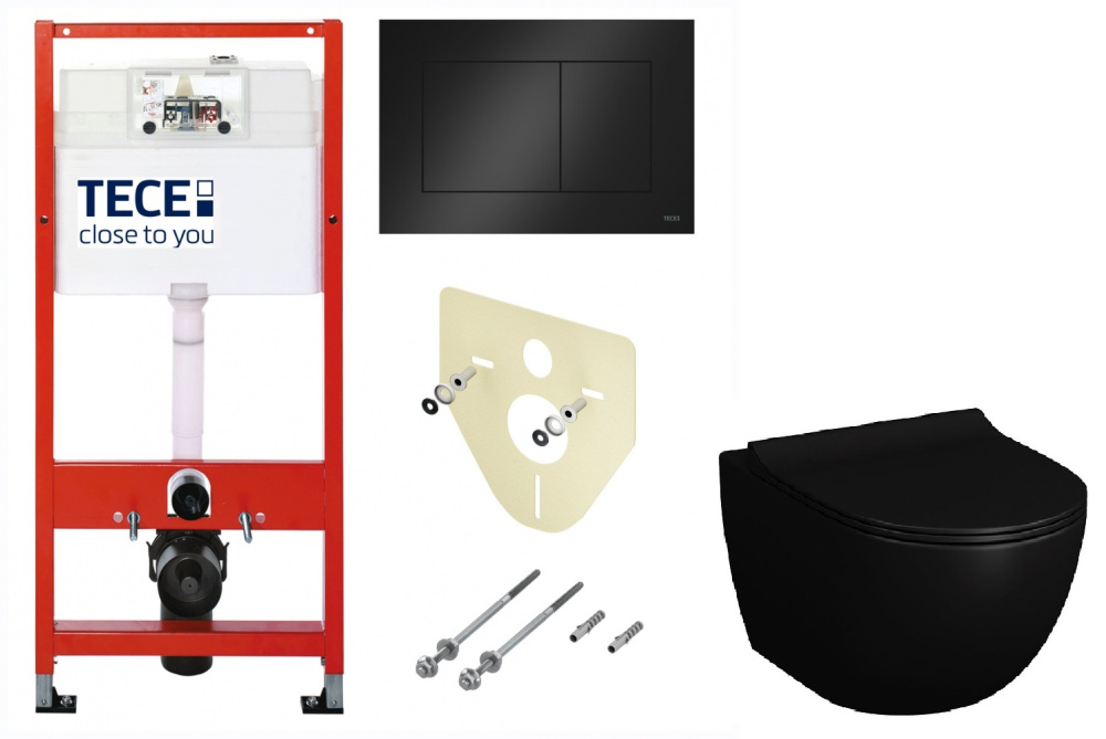 Инсталляции для унитаза TECEbase K400403 с унитазом Vitra Sento 7748B083-0101, крышка микролифт, цве