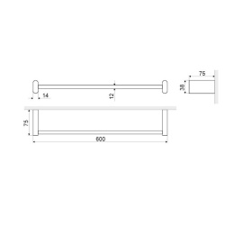 Excellent Kobo DOEX.1711CR Полотенцедержатель одинарный 60 см (хром)