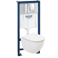 Комплект унитаза с инсталляцией Grohe Rapid SL 39189001 с сиденьем Микролифт и клавишей смыва Хром