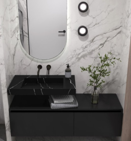 Armadi Art FLAT 859-080-NM Столешница моноблок NERO MARQUINA (810*452*80)