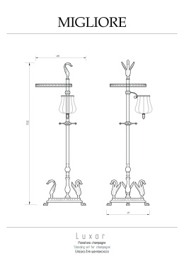 Migliore Luxor 26148 Стойка для шампанского H105xP31xL45 см., золото