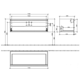 Тумба под раковину A290N1BM VILLEROY&BOCH Central Line, 1120 x 381 x 435 мм