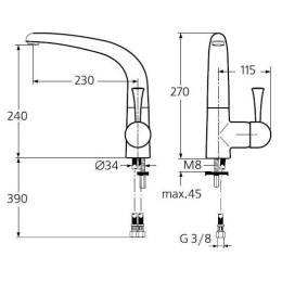 Ideal Standard Cera GL-200 A2707AA Смеситель для кухни