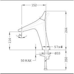 Teka Sense 91386020BZ Смеситель для умывальника L PVD, бронза