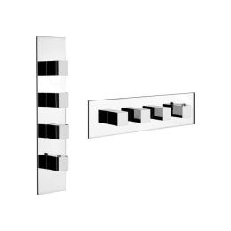 Внешняя часть термостатического смесителя Gessi Quadro Wellness (43006#031) хром