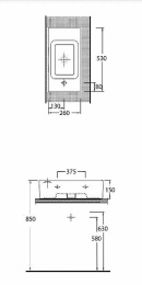 Раковина прямоугольная beWash Ontario 35531101 белый