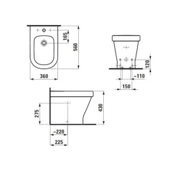 Биде Laufen LB3 8.3268.1.000.302.1 напольное