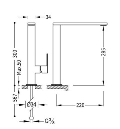 Фото Tres Cuadro 00648501 Смеситель для раковины