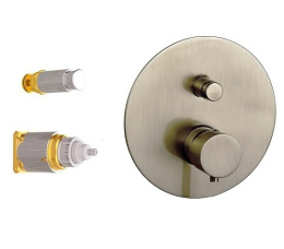 Фото Remer MINIMAL THERMO NT09KBNPO Термостатический смеситель для ванны - внешняя часть (никель шлифован